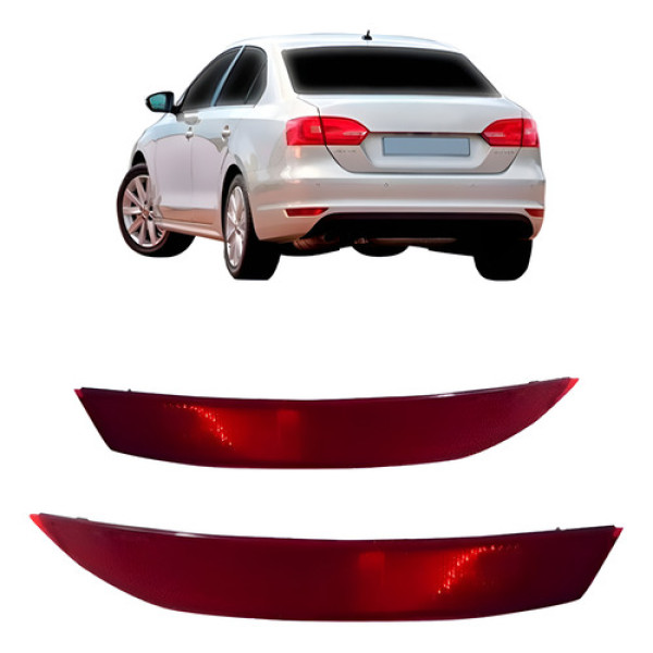 Par Lanterna Refletora Parachoque Jetta 2011 2012 A 2015 Vermelho