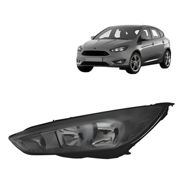 Farol Focus 2016 2017 2018 2019 Mascara Negra Sem Led Esquerdo/motorista
