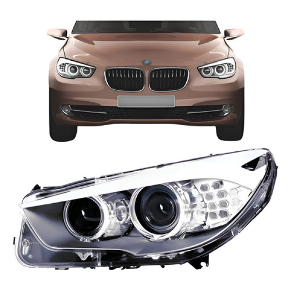 Farol Para Bmw Serie 5 2011 12 13 2014 Eletrico C/ Motor Led