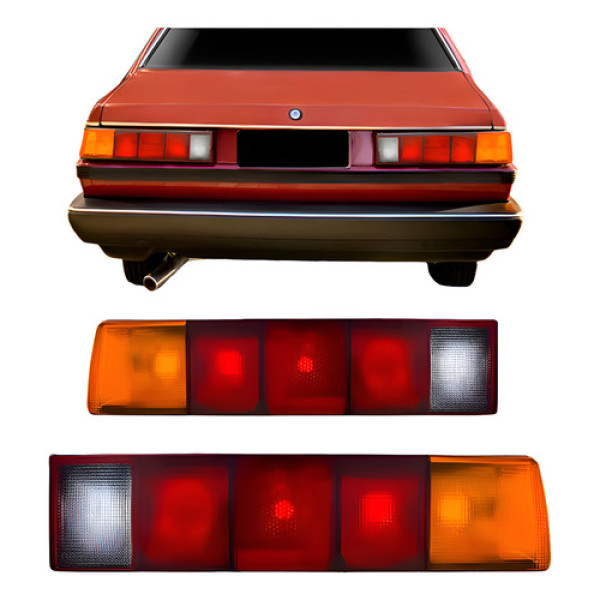 Par Lanterna Traseira Santana 1985 86 87 88 89 1990 Tricolor Ambos Lados Vermelho