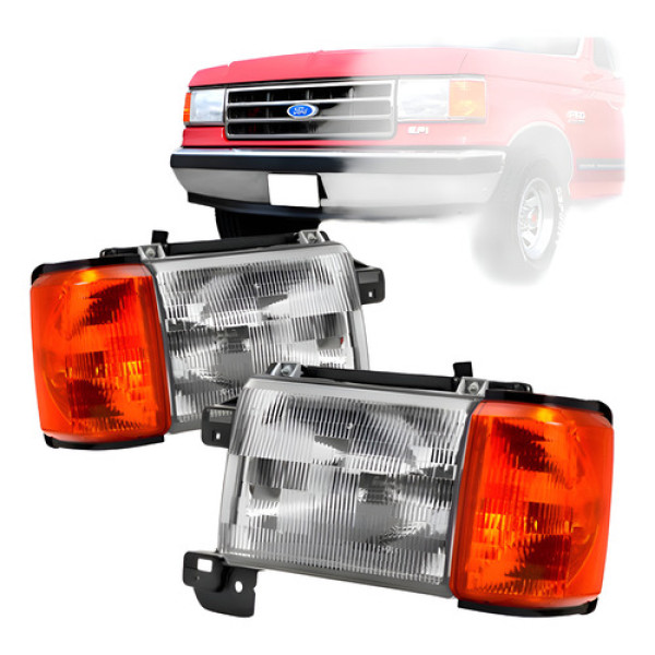 Par Farol F1000 1993 1994 1995 1996 Pisca Ambar Com Suporte Ambos Lados