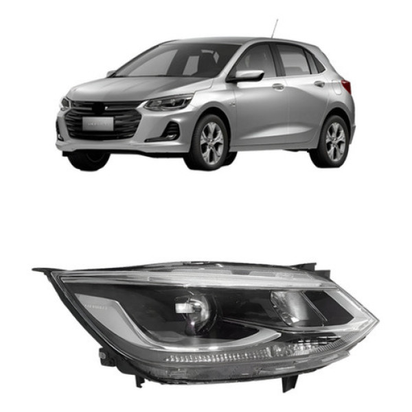 Farol Manual Cromado C/ Projetor S/ Led Onix Ltz 2020 A 2024