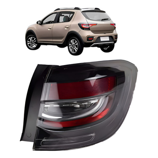 Lanterna Sandero E Stepway 2020 A 2024 Canto Fumê Led