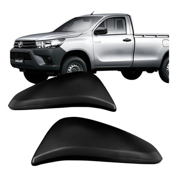 Par Capa Retrovisor Hilux 2016 A 2018 Preto Texturizado