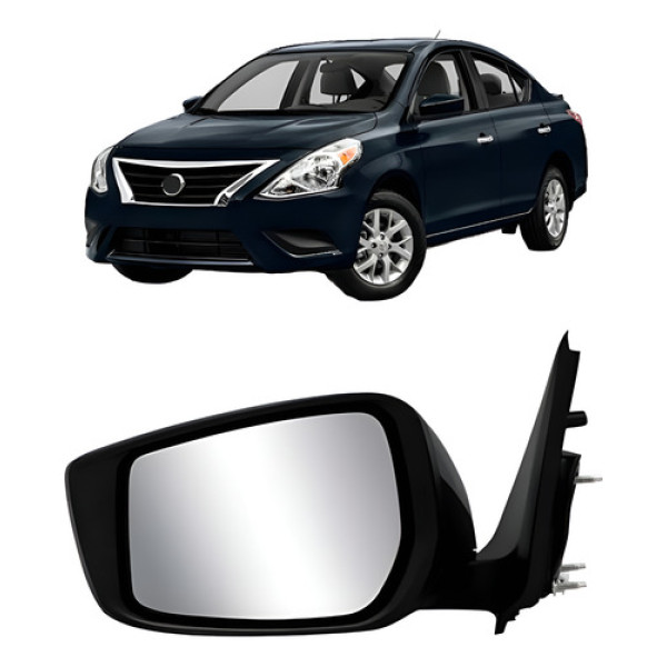 Retrovisor Elétrico Versa 2016 A 2019 C/ Capa Preta