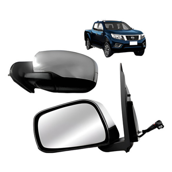 Par Retrovisor Frontier 2017 2018 2019 Eletrico Capa Cromada