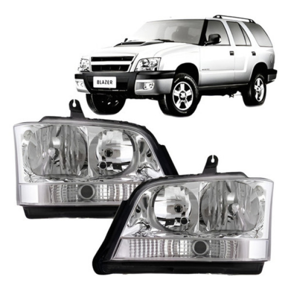Par Farol S10 Blazer 2001 02 03 04 0 06 A 2011 Pisca Cristal