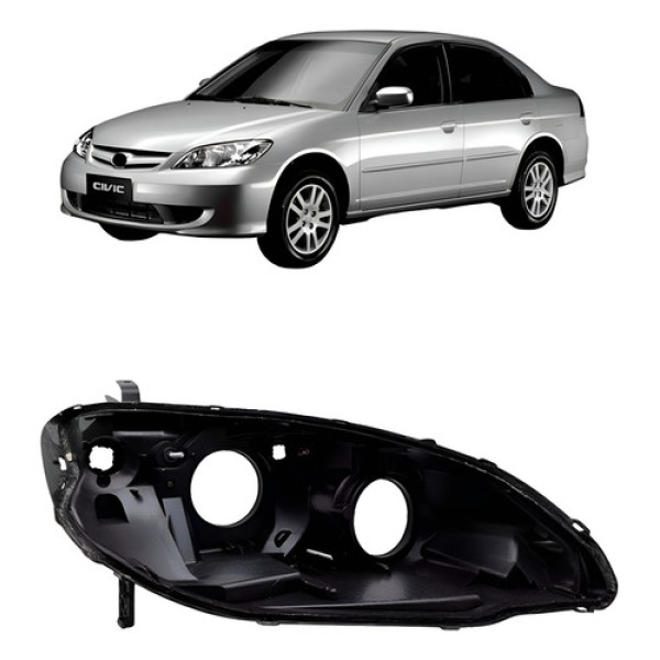 Carcaça Farol Dianteiro Para Honda Civic 2004-2006 Direito
