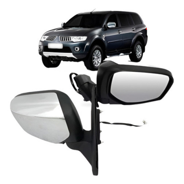 Par Retrovisor Triton E Pajero Dakar 2007 A 2014 Cromado