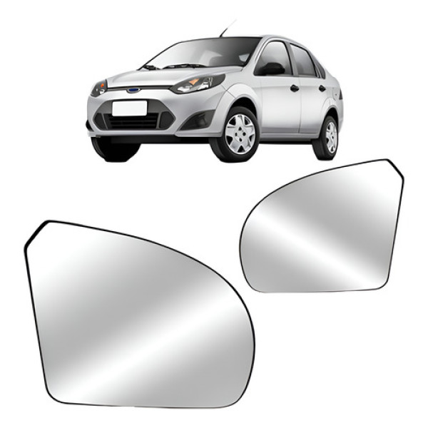 Par Lente Espelho Retrovisor Fiesta 2003 04 05 06 07 A 2012