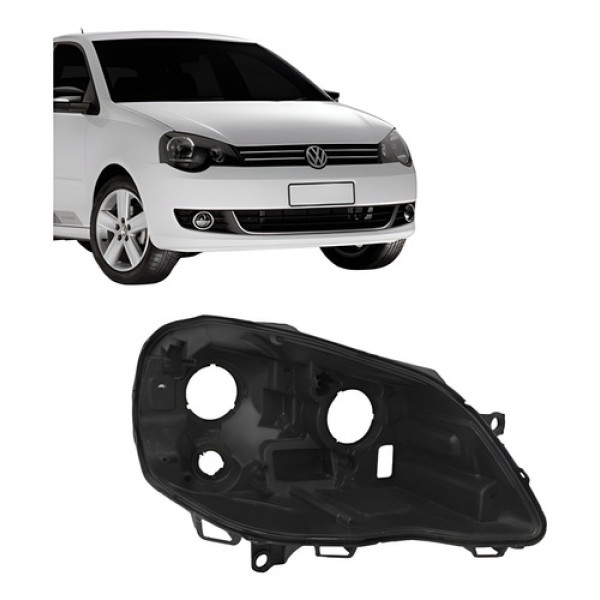 Carcaça Farol Polo 2007 2008 2009 2010 2011 2012 2013 2014