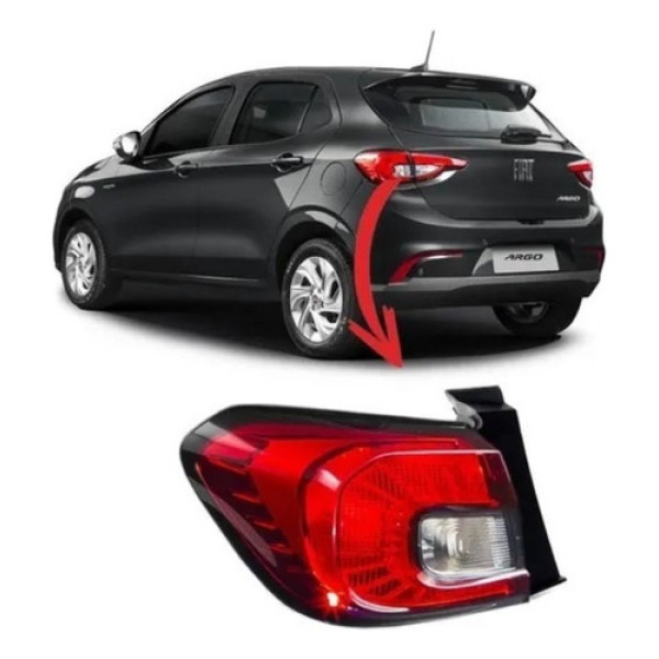 Lanterna Traseira Fiat Argo 2022 Á 25 Canto Cristal Bicolor