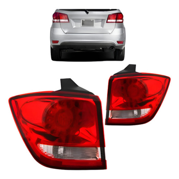 Par Lanterna Traseira Journey 2010 A 2015 Bicolor Com Led Ambos Lados Bicolor