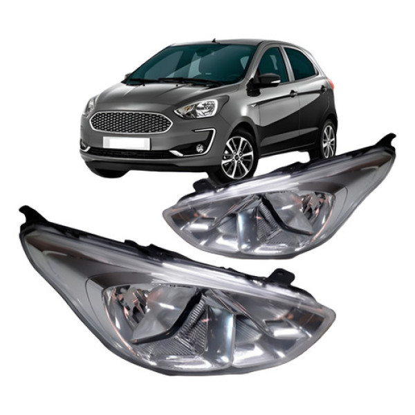 Par Farol Para Ford Ka 2019 2020 2021 2022 Cromado Manual