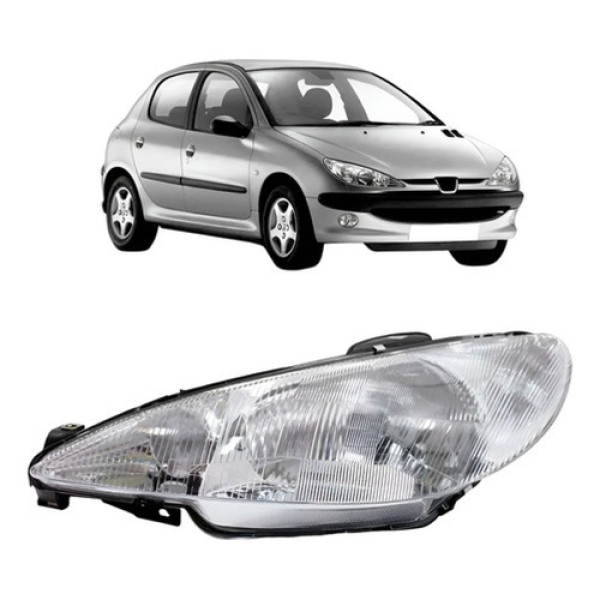 Farol Para Peugeot 206 99 2000 01 02 2003 Raiado C/garantia