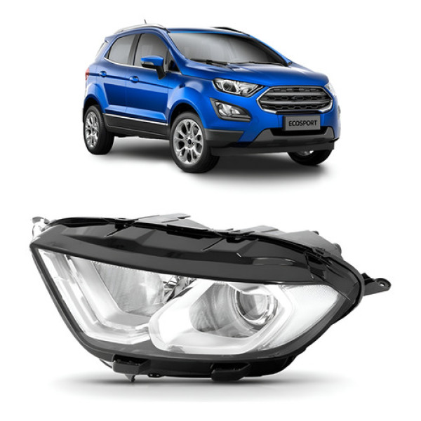 Farol Ecosport 2018 2019 2020 Manual Com Led Esquerdo/motorista