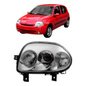 Farol Elétrico Clio 1999 A 2002 Foco Duplo Cromado Sem Moto