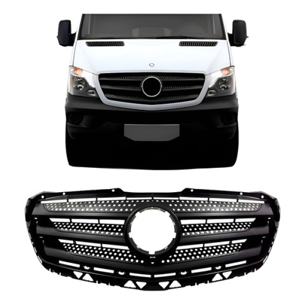 Grade Radiador Sprinter 2017 2018 2019 Preta Sem Moldura Fosco