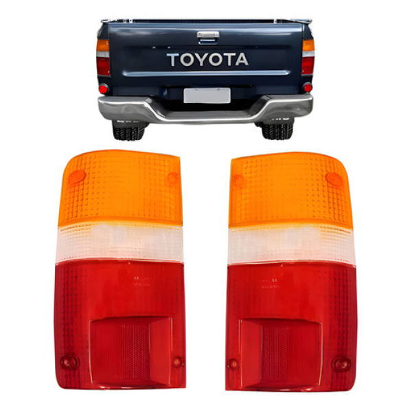 Par Lente Lanterna Traseira Hilux 1992 Até 2001 4x4/4x2. Tricolor