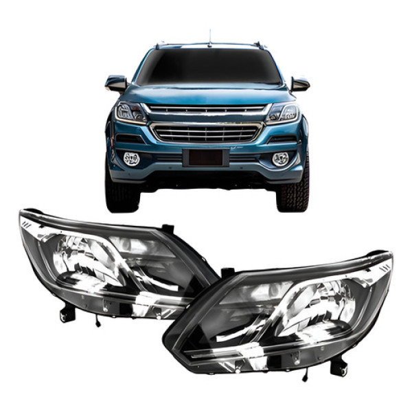 Par Farol S10 Trailblazer 17 18 19 Eletrico C/ Motor C/ Led.