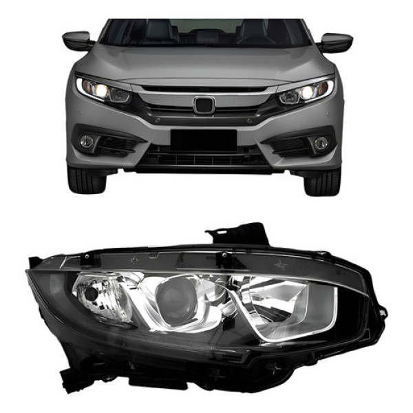 Farol Civic 2017 18 19 20 2021 Manual Com Projetor Com Led