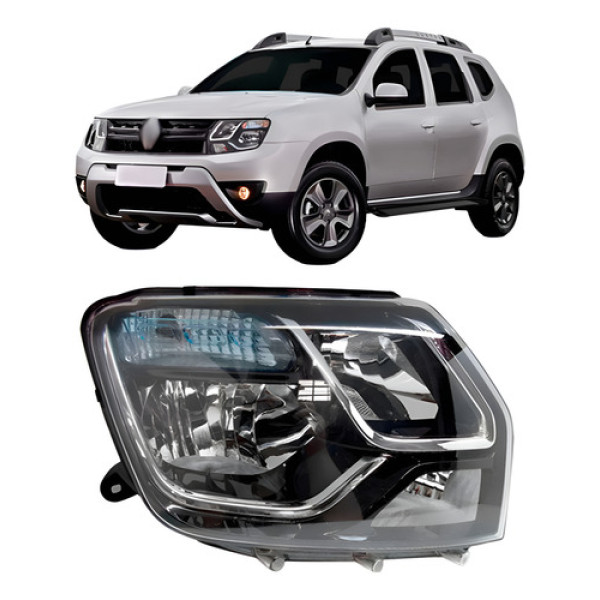 Farol Duster 2015 2016 Manual Com Cupula Azul Direito/passageiro