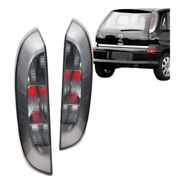 Par De Lanterna Traseira Corsa 2003 04 05 06 2012 Hatch Fumê