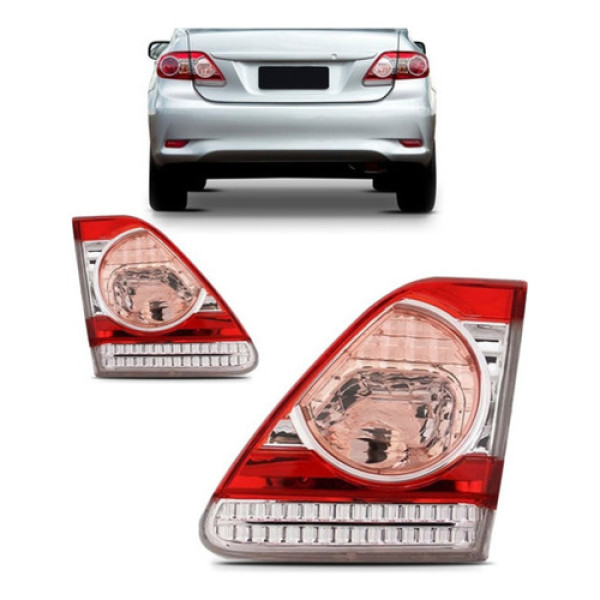 Par Lanterna Traseira Corolla 2012 2013 Mala Re Rosa Novo Vermelho