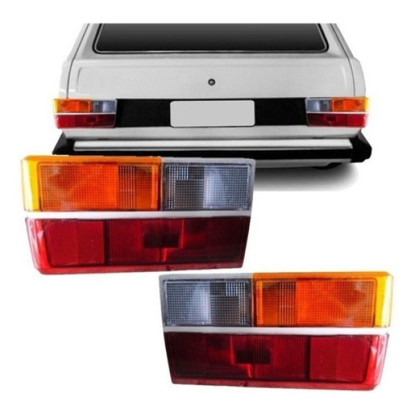 Lanterna Traseira Gol 1980-1986 Friso Crom Tricolor Direita Direito/passageiro Tricolor