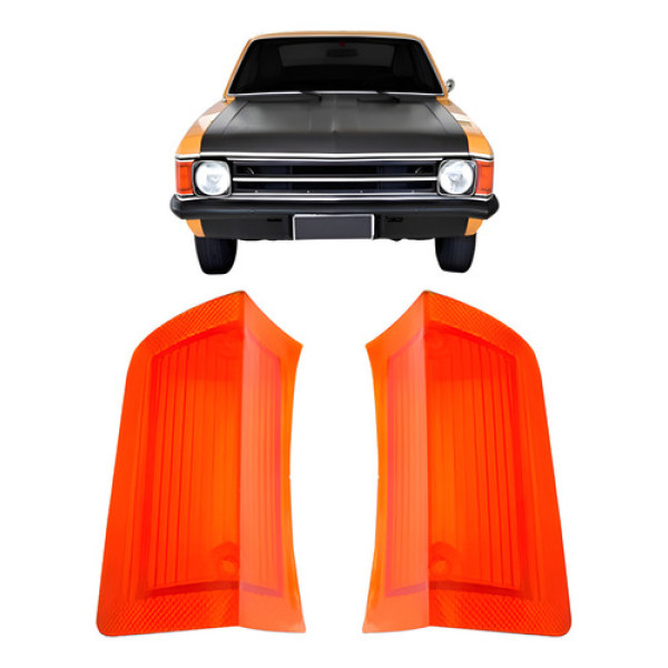 Par Lente Pisca Seta Chevrolet Opala 1973 1974 Âmbar Âmbar