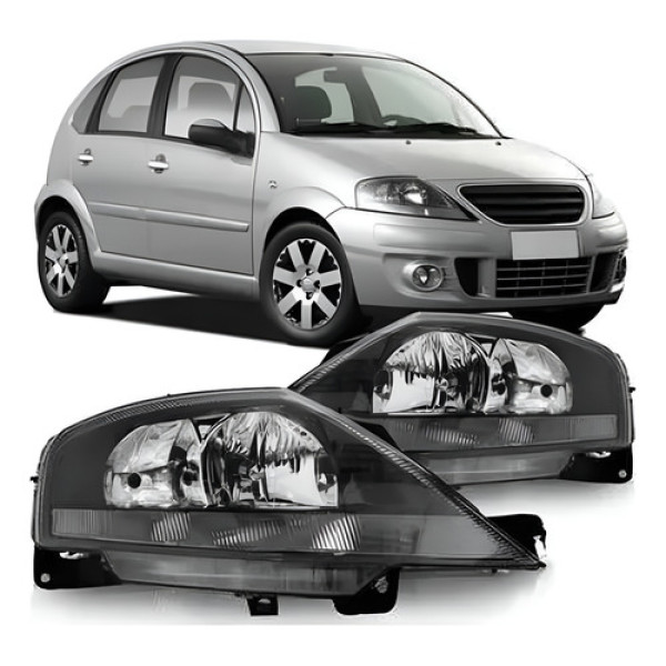 Farol C3 2003 2004 2005 2006 2007 A 2012 Mascara Negra