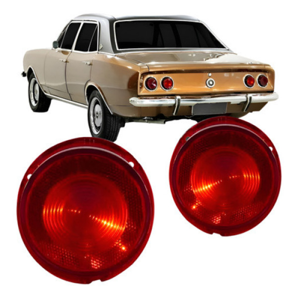 Jogo Lente Sinaleira Traseira Opala 1970/1979 S/ Ré Plásti