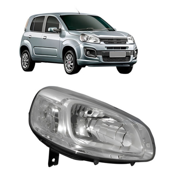 Farol Fiat Uno 2015-2018 Cristal Direito/passageiro