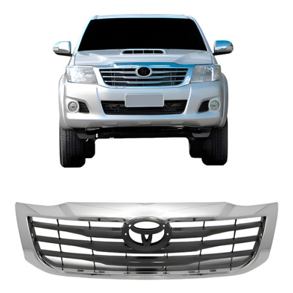 Grade Radiador Hilux 2012 2013 2014 2015 Cromada Cinza Cromado