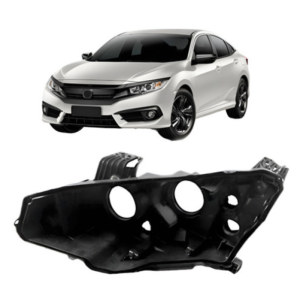 Carcaça Farol Civic 2017-2021 Com Regulador