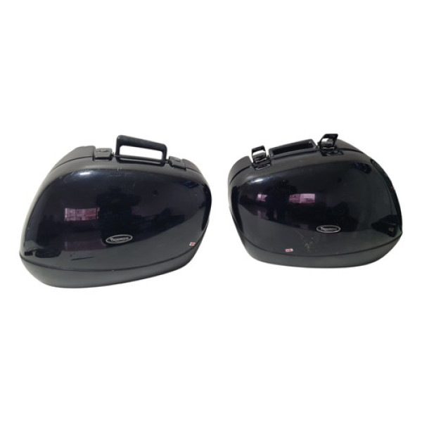 Baús Par Lateral Triumph Trophy 900 Orig Detalhes 60445 Preto