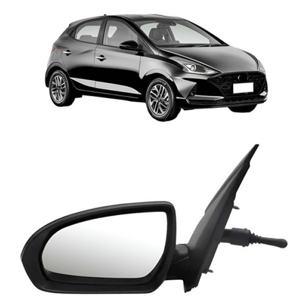 Retrovisor C/ Controle Capa Texturizada Hb20 2020 A 2022