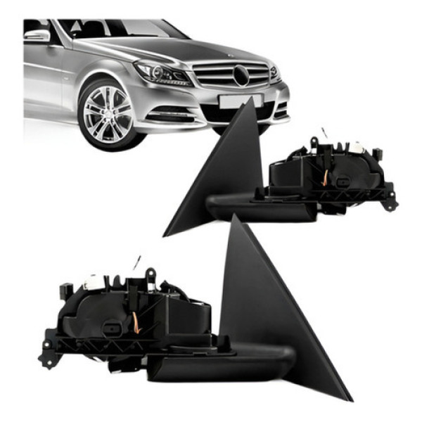 Par Retrovisor Mercedes C200 2008 A 2014 Eletrico Sem Capa