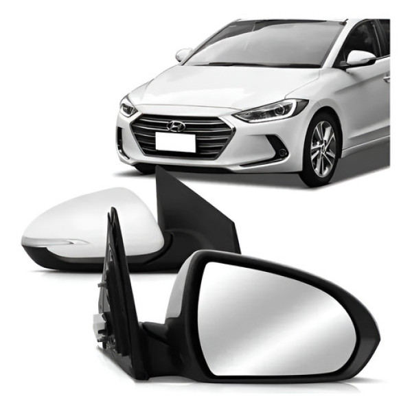 Retrovisor Elantra 2017 2018 C/ Pisca Retrátil Térmico Lado