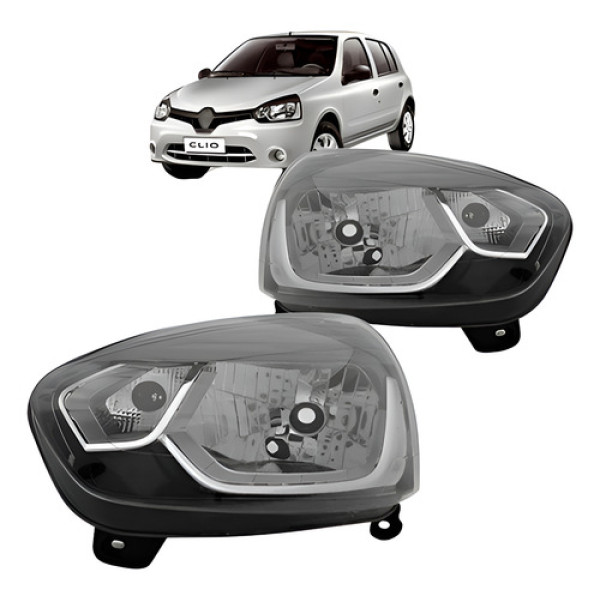 Par Farol Clio 2013 2014 2015 2016 Manual Máscara Negra