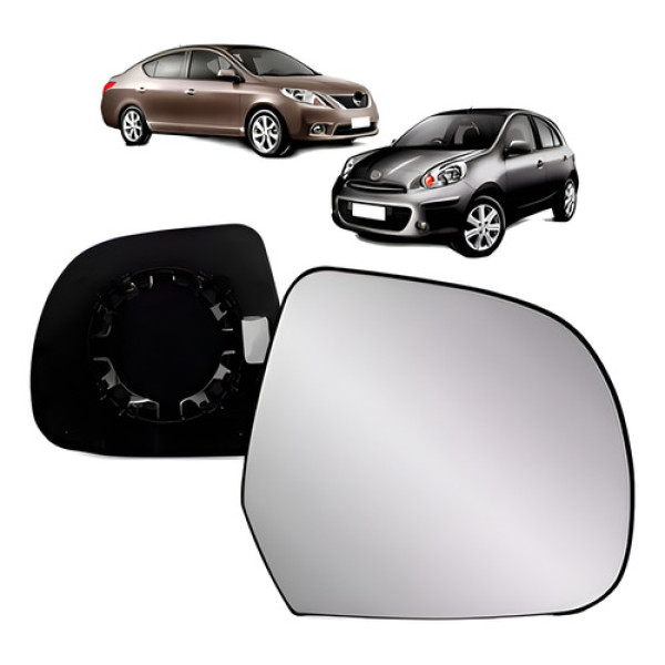 Kit Vidro Lente Retrovisor March  2011 2012 2013 2014 2015