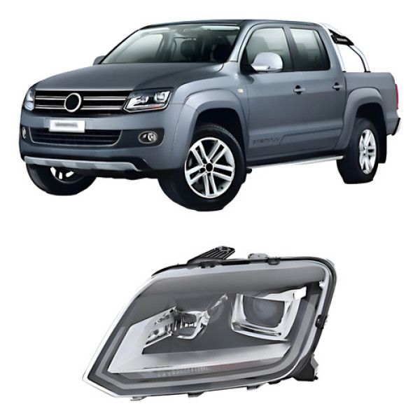 Farol Amarok 2017 2018 A 2023 Elétríco Com Motor Led Tyc Esq Esquerdo/motorista