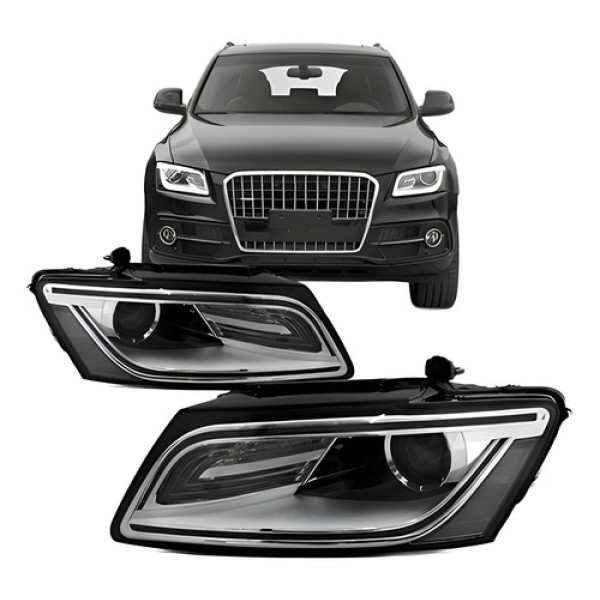 Par Farol Para Audi Q5 13 A 16 Eletrico Com Led Com Motor