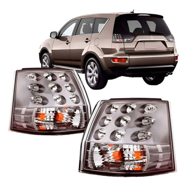 Par Lanterna Traseira Outlander 2007 A 2012 Canto Com Led
