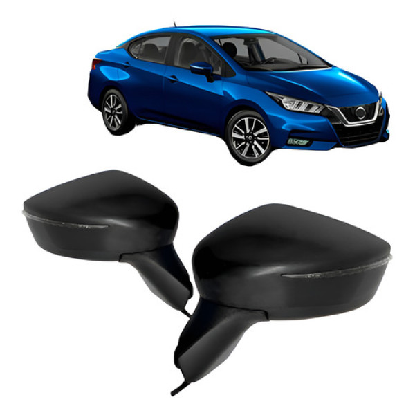 Par Retrovisor Elétrico Versa 20 A 2022 C/ Pisca Capa Preta