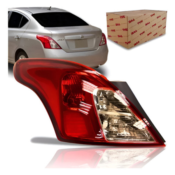 Lanterna Para Nissan Versa Sedan 2011 2012 2013 Esquerdo Tyc - Esquerdo/motorista - Vermelho