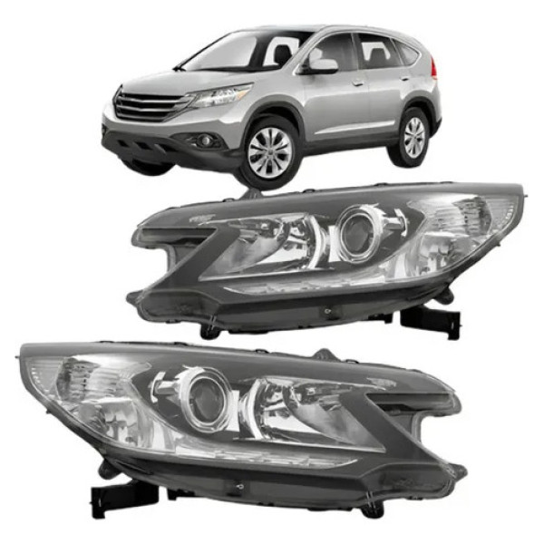 Par Farol Para Honda Crv 2012 2013 2014 C/ Projetor