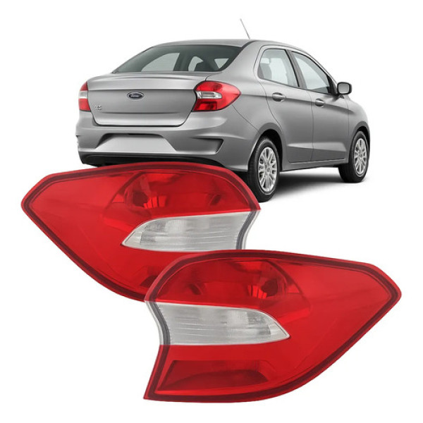 Par Lanterna Traseira Ford Ka+ Sedan 2019 A 2021 Cristal