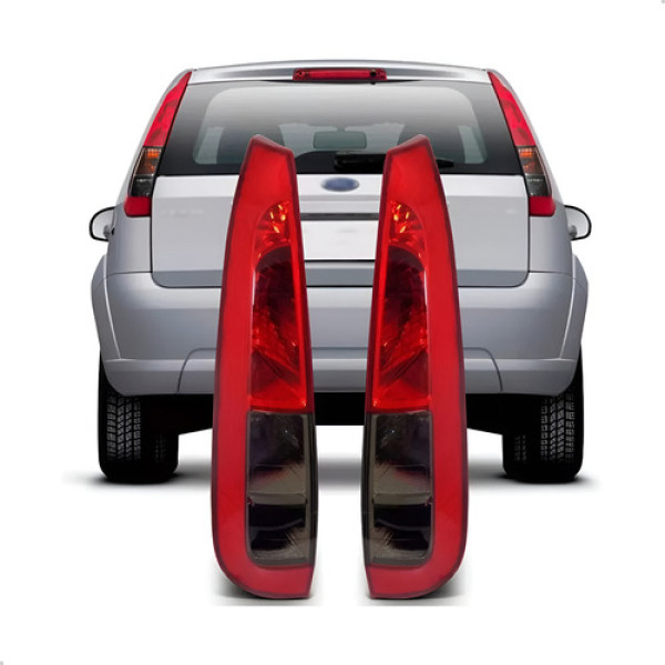 Par Sinaleira Traseira Ford Fiesta Hatch 2008 A 2014 Fume Ambos Lados Fumê