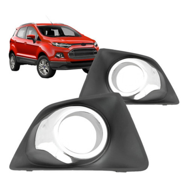 Moldura Milha Ecosport 13 2014 2015 C/furo Cromado Promoçã